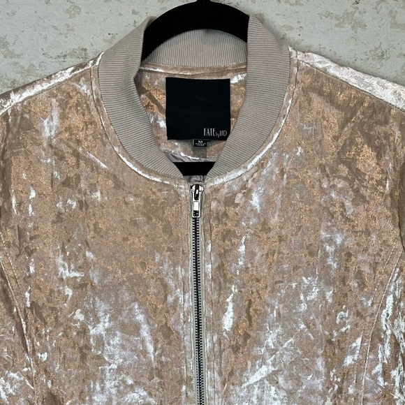 Crushed Velvet Ruched Bomber Jacket Medium Boho Retro Fairy Punk Disco Fate LFD - Picture 5 of 16